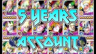 5 YEARS Account Showcase! BBS Best Speedrun Player Account? 1825 Days of Bleach Brave Souls Speedrun