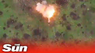 Russian armoured tank obliterated by deadly Ukrainian Javelin missile
