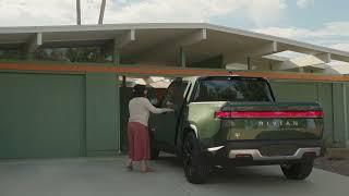 Rivian Kneel Mode on R1T electric pickup and R1S electric SUV