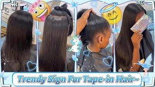 Sign For Tape-in Hair!Easy Human Hair Extensions On Fine Hair | Reusable Ft.#ELFINHAIR Review