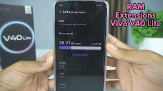 How To Add/ Enable Ram Extensions Vivo V40 Lite