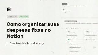 Notion | Organize as suas despesas fixas 