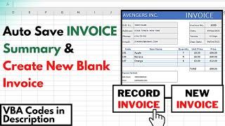 Excel VBA -How To Automatically Save Invoice Summary On A Separate Sheet +Create a New Blank Invoice