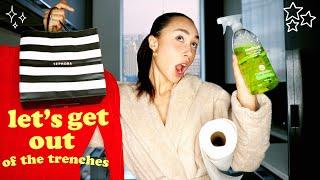 Getting my life together living alone in NYC! (cleaning, organizing, makeup shopping)