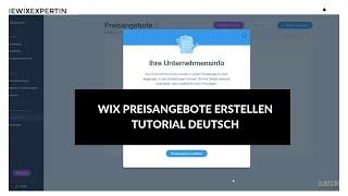 Wix.com Akademie | Wix Preisangebote erstellen | Tutorial deutsch