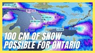 Up to 100 cm of Snow Possible as Intense Snow Squalls Begin In Ontario | #foreacst