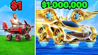 $1 To $1,000,000 FLYING CAR In GTA 5!