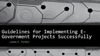 Guidelines for Implementing E Government Projects Successfully