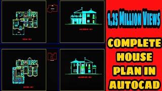 Complete HOUSE PLAN in AutoCAD 2D! -AutoCAD Tutorial ! Plan, Elevation and Section
