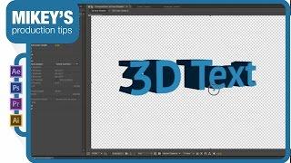 After Effects 3D text Tutorial including 3D text with Shatter and Ray Traced