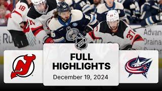 NHL Highlights | Devils vs. Blue Jackets | December 19, 2024