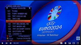 UEFA Euro 2024 TRT 1 HD TRT spor HD frekans ayarlama 