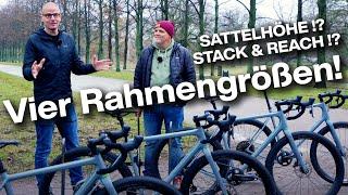 Sattelhöhe bestimmen / Stack & Reach erklärt an 4 Rahmengrößen OPEN WI.DE ENVE EDITION M, S, L, XL