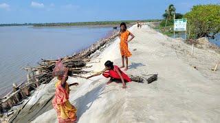 বঙ্গোপসাগরের মোহনায় বাধ ভাঙ্গা মানুষের জীবন|Sundarban Village Life |Sundarbans @somnathshil6406