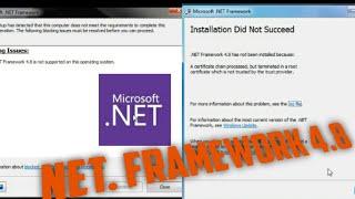 Work 100% | How To Fix Instal "Net Framework 4.8 has not been installed because"