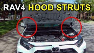 Toyota RAV4 (2019-2024): Hood Struts Installation.