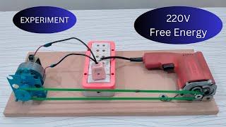 How To Make 220 Volt Free Energy Generator With Drill Machine Motor At Home