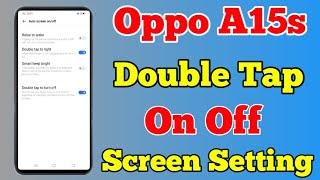 Oppo A15s Double Tap On Off Screen Setting Kaise On Kare || How To Double Tap On Off Screen Light