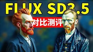 SD3.5来了？是回光返照还是王者归来？Stable Diffusion 3.5 large模型在线测评 和FLUX dev比较在提示词遵循理解上谁更强？