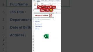 How to Auto-Format Lines in Excel Forms‼️Quick Tutorial #exceltips #exceltutorial