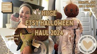 HUGE ETSY HALLOWEEN HAUL 2024 | SUPPORTING SMALL BUSINESSES | PRIMITIVES & VINTAGE HALLOWEEN DECOR!