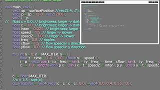 shader labo Water to checkered pattern　GLSL code simplified