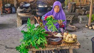 Memetik Daun Pepaya Jepang | Masak Tumis Daun Pepaya Jepang, Lele Kremes, Ubi Goreng isi Gula Merah