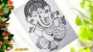 lord Ganesha zentangle doodle art || la crafts villa || Art 74