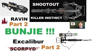 Ravin vs Killer Instinct vs Excalibur Crossbow shooting challenge 60 yards Part 2