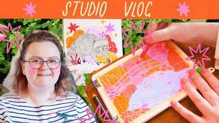 Studio Vlog 014  Peachtober Illustration, Etsy Order Packing, Christmas Prep + Making Stickers