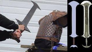 Fire Emblem Sword vs. Studded Leather Fantasy Armor and Ballistic Gel Torso