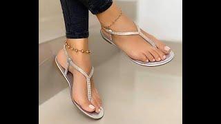 Stylish Flat Sandals Collection | Latest Beautiful Flat Sandals Designs | College Wear Sandals