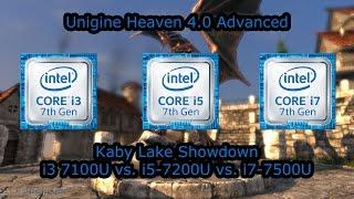 Kaby Lake Showdown! Intel Core i3-7100U vs. i5-7200U vs. i7-7500U - Unigine Heaven 4.0 Advanced