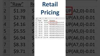 Rounding to retail prices in Excel