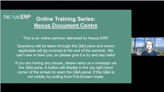 Nexus ERP Document Centre Training