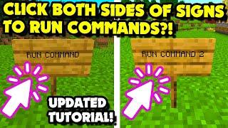 How to RUN COMMANDS From BOTH SIDES OF A SIGN in Minecraft 1.20+ Java | Clickable Command Signs!