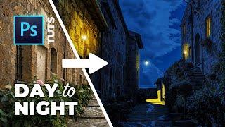 How to turn DAY to NIGHT in Adobe Photoshop (in 5 minutes)!
