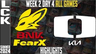 FOX vs DK Highlights ALL GAMES | LCK Summer 2024 W2D4 | BNK FearX vs Dplus KIA Week 2 Day 4