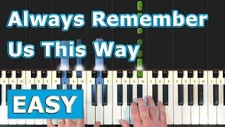 Lady Gaga - Always Remember Us This Way - EASY Piano Tutorial  - (A Star is Born) Sheet Music