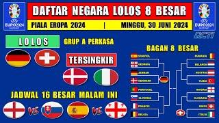 2 WAKIL GRUP A LOLOS KE 8 BESAR - DAFTAR NEGARA LOLOS 8 BESAR PIALA EROPA 2024 - ITALIA TERSINGKIR