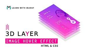 3D layer image hover effect with Only HTML & CSS |  CSS tricks | Learn With Maruf