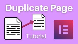 How to Duplicate a Page in Elementor