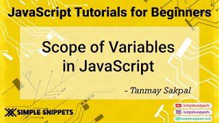 16 - Scope of a Variable in JavaScript | JavaScript tutorials for Beginners
