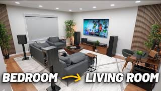 Modern Living Room Tech Setup Tour & Transformation 2024!