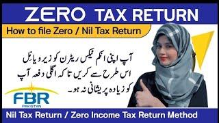 How to Declare Zero Tax Return | Nil Income Sale Tax Return Method 2024