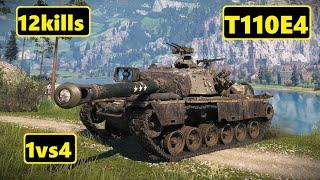 T110E4 Perfection: 12 Kills and 1v4 Clutch Mastery!  World of Tanks Top Replays.