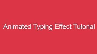 JQuery Animation Tutorial : How to Create Animated Typing Effect with Typed JS