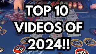 OUR TOP 10 3 CARD POKER VIDEOS OF 2024! STRAIGHT FLUSHES, QUADS, PROGRESSIVE WIN!