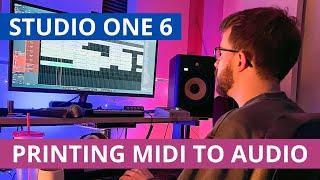 Printing MIDI to AUDIO in Studio One 6