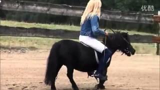 Woman rides tiny pony PART 2